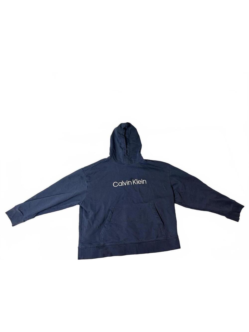 Calvin Klein Navy Blue Relaxed Fit Hoodie Sweatshirt